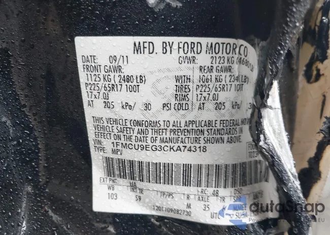 1FMCU9EG3CKA74318: 42779491