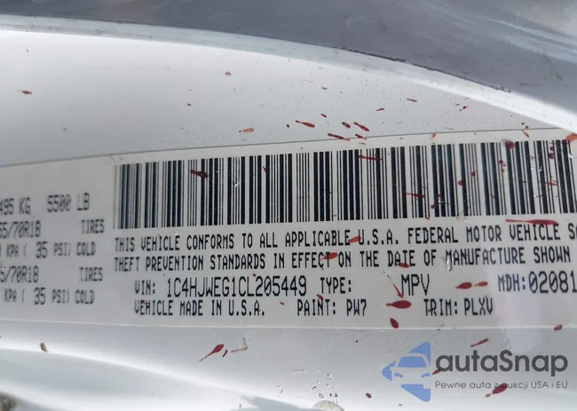 1C4HJWEG1CL205449: 42778667