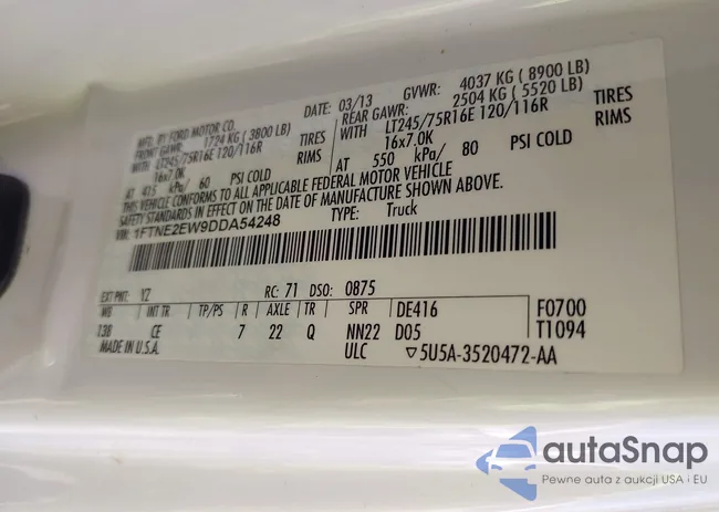 1FTNE2EW9DDA54248: 42778799