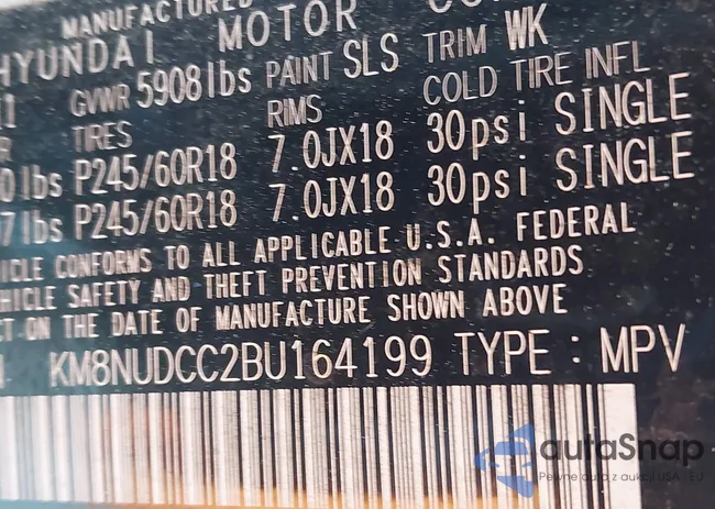 KM8NUDCC2BU164199: 42778912