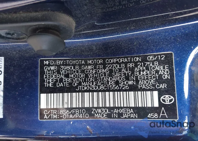 JTDKN3DU8C1556726: 42780109