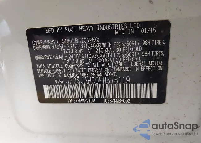 JF2SJAHC0FH578119: 42780153