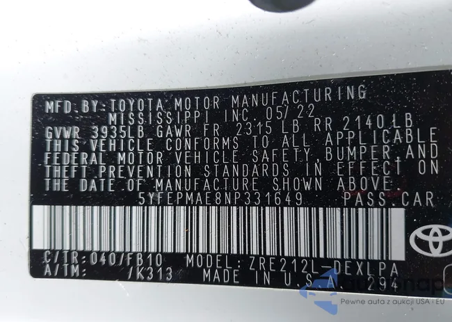 5YFEPMAE8NP331649: 42780291