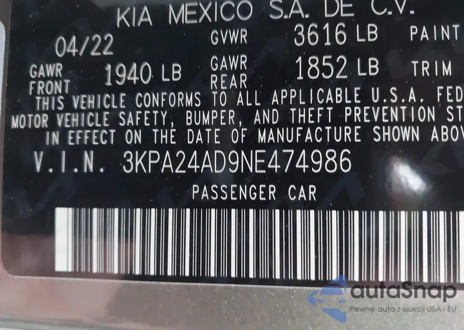 3KPA24AD9NE474986: 42780322