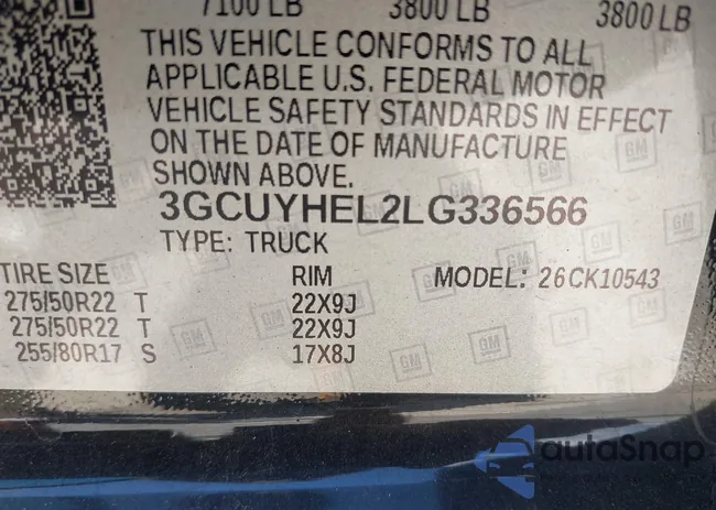 3GCUYHEL2LG336566: 42780340