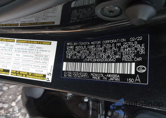 JTHP9JBH6N2060842: 42780363