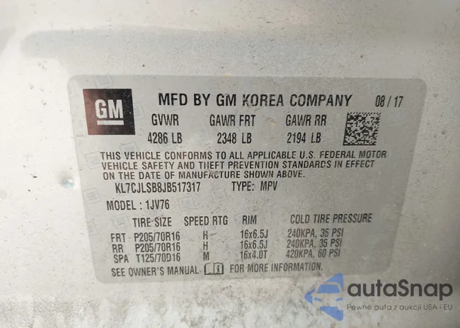 KL7CJLSB8JB517317: 42780565