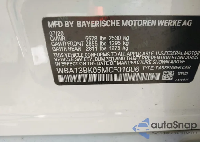 WBA13BK05MCF01006: 42779700