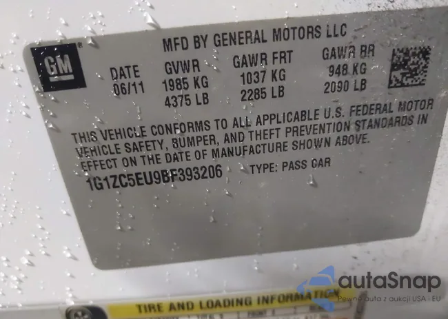 1G1ZC5EU9BF393206: 42779701