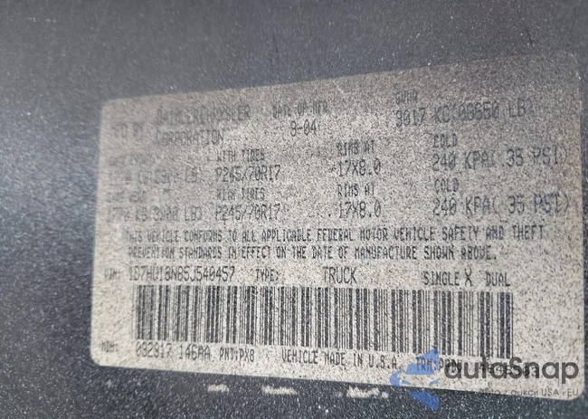 1D7HU18N85J540457: 42779875