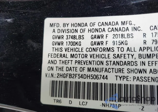 2HGFB2F54DH506744: 42781010