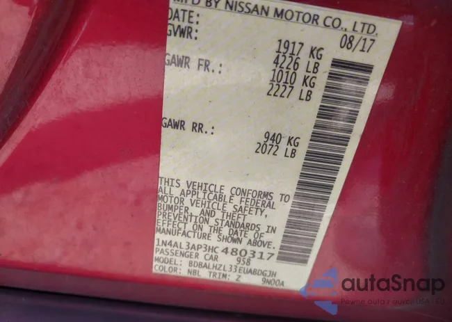 1N4AL3AP3HC480317: 42781050