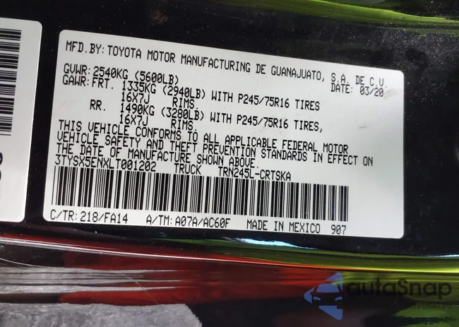 3TYSX5ENXLT001202: 42781126