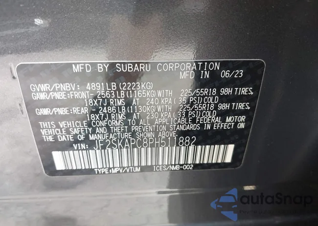 JF2SKAPC8PH511882: 42781302