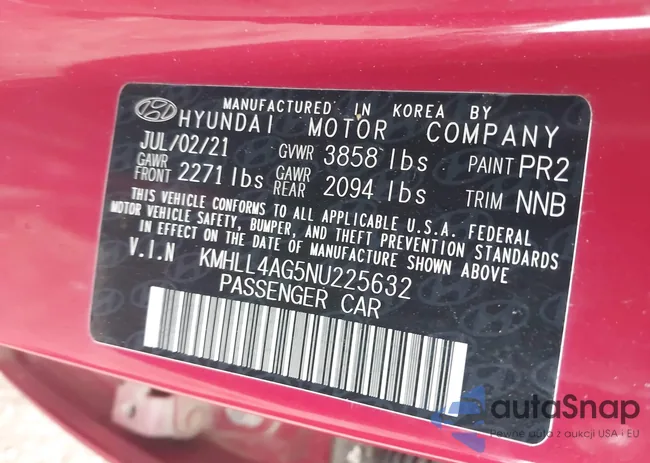 KMHLL4AG5NU225632: 42781405