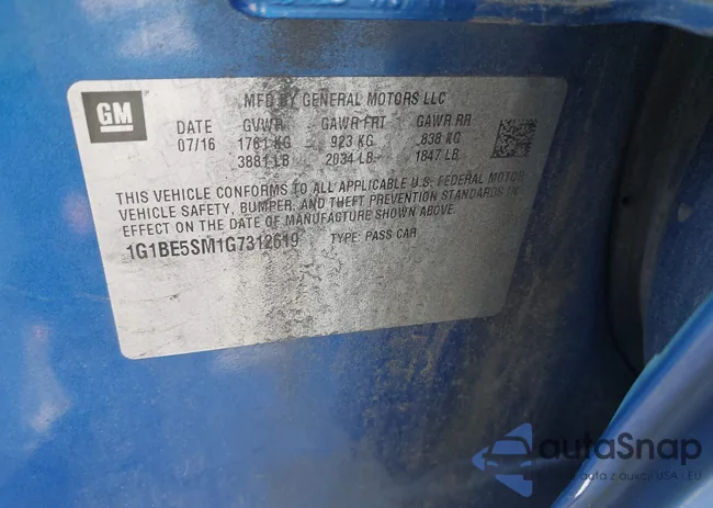 1G1BE5SM1G7312619: 42781520