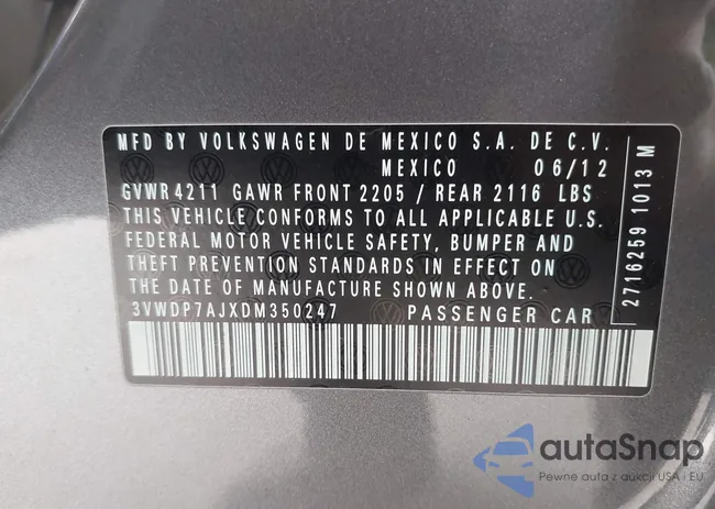 3VWDP7AJXDM350247: 42781571