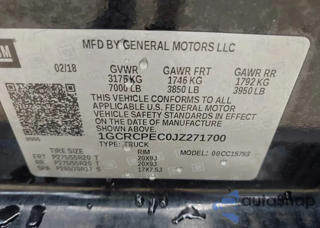 1GCRCPEC0JZ271700: 42780799