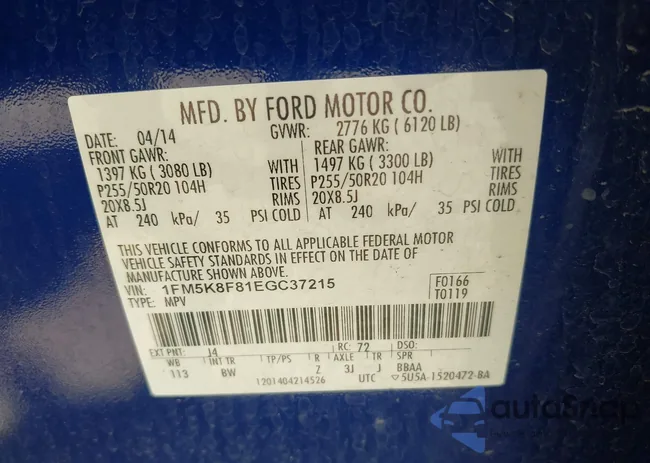 1FM5K8F81EGC37215: 42782025