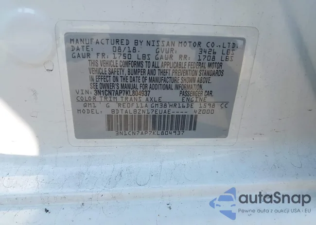 3N1CN7AP7KL804937: 42782074