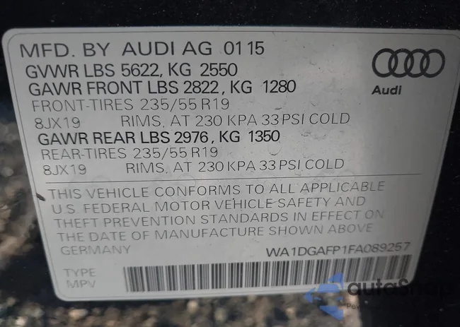 WA1DGAFP1FA089257: 42782149