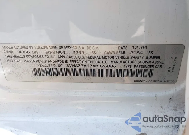 3VWAZ7AJ7AM076806: 42782242