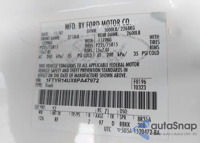 1FTYR14UX8PA47972: 42782345