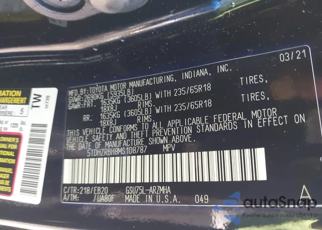 5TDHZRBH8MS108787: 42782429