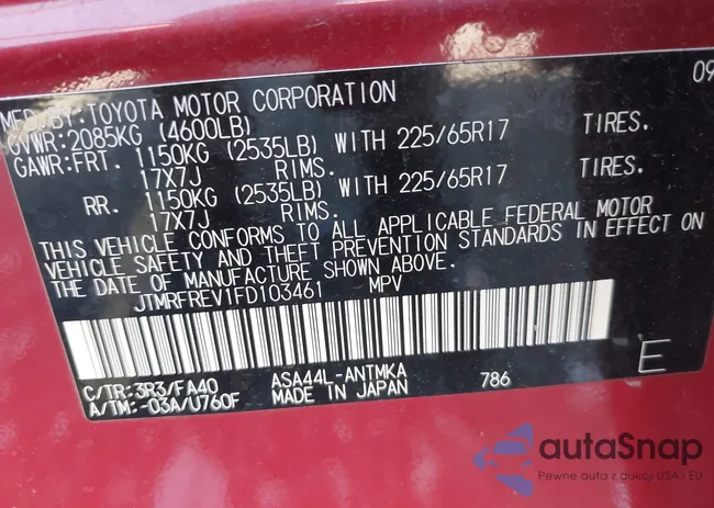 JTMRFREV1FD103461: 42782441