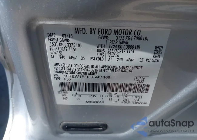 1FTEW1EF0FFA61166: 42782508