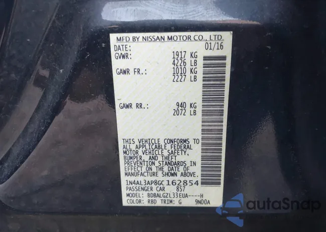 1N4AL3AP8GC162854: 42782557