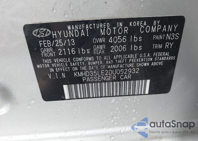 KMHD35LE2DU092932: 42781607