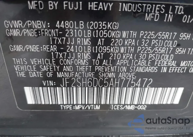 JF2SH6DC5AH775472: 42781644
