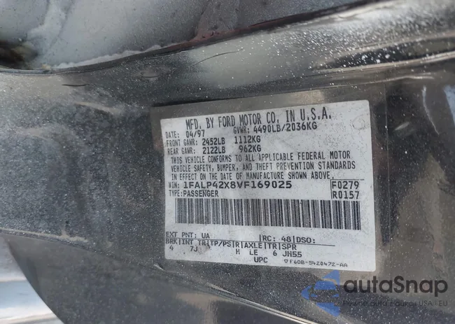 1FALP42X8VF169025: 42781749