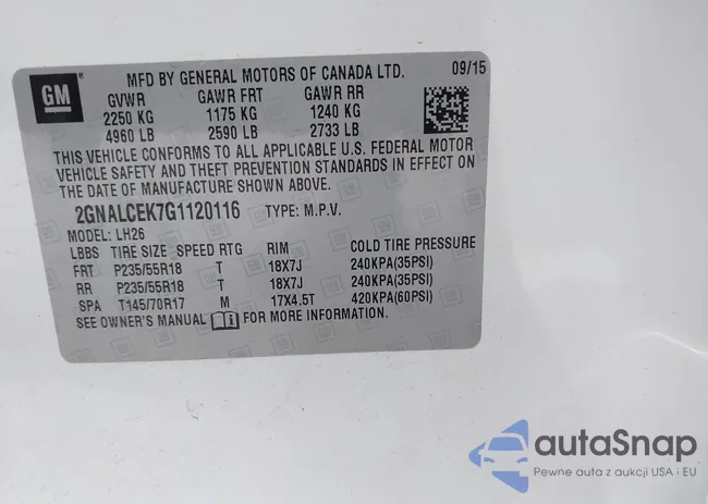 2GNALCEK7G1120116: 42781794