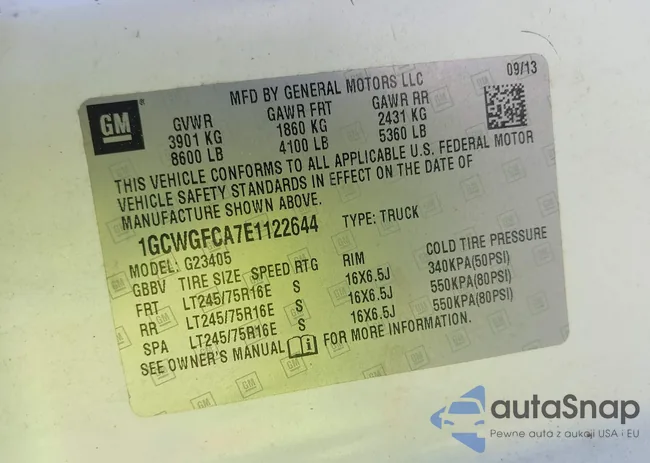 1GCWGFCA7E1122644: 42781809