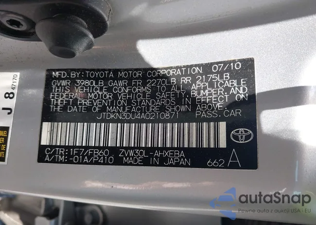 JTDKN3DU4A0210871: 42783531