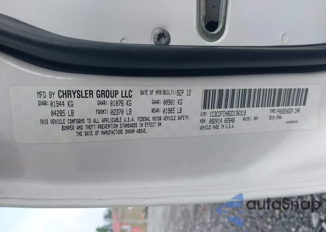 1C3CDFCH8DD136319: 42784100