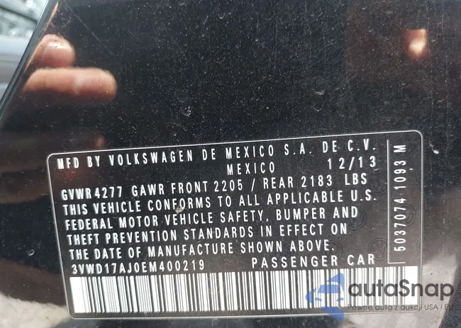 3VWD17AJ0EM400219: 42784250