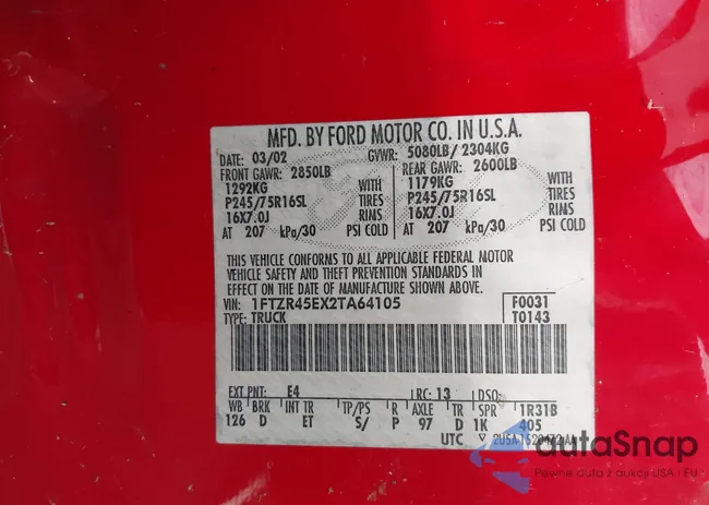 1FTZR45EX2TA64105: 42784252