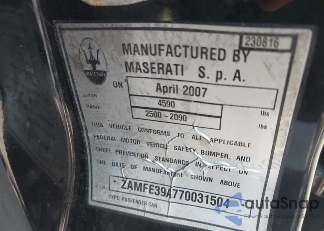 ZAMFE39A770031504: 42784349