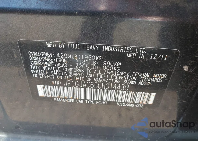 JF1GJAC65CH014439: 42783609