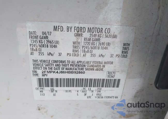 2FMPK4J86HBB92860: 42785016