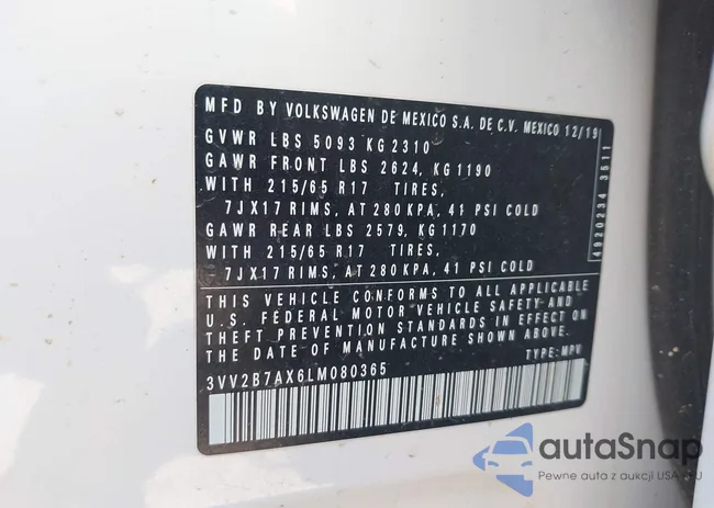 3VV2B7AX6LM080365: 42785220