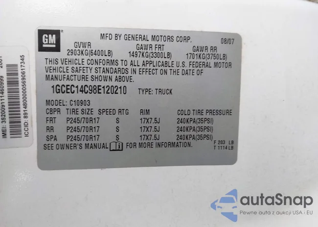 1GCEC14C98E120210: 42784681