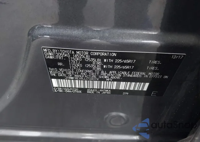 JTMWFREV8JJ734074: 42784727