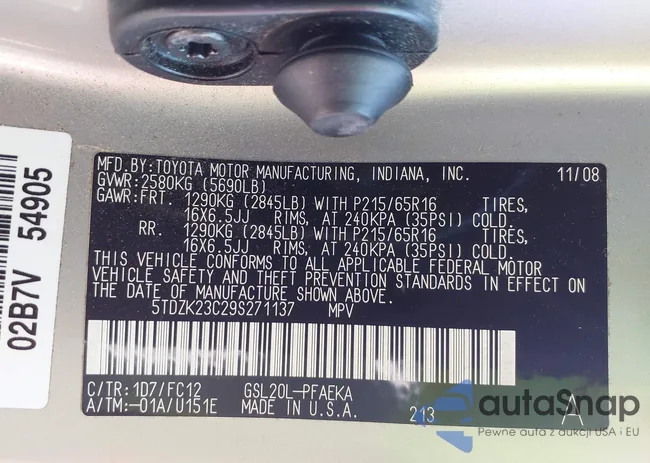 5TDZK23C29S271137: 42784804