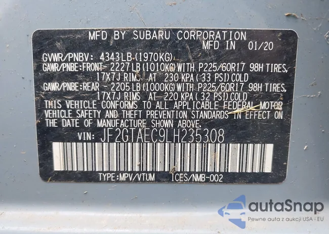 JF2GTAEC9LH235308: 42786133