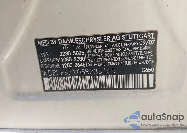 WDBUF87X08B238155: 42786175