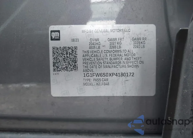 1G1FW6S0XP4180172: 42786286